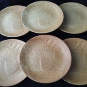 6 flat fish plates in Village CNP stoneware