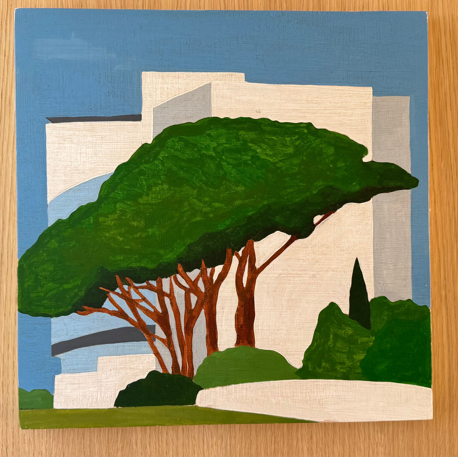 Painting on panel, Côte d'Azur in Spring