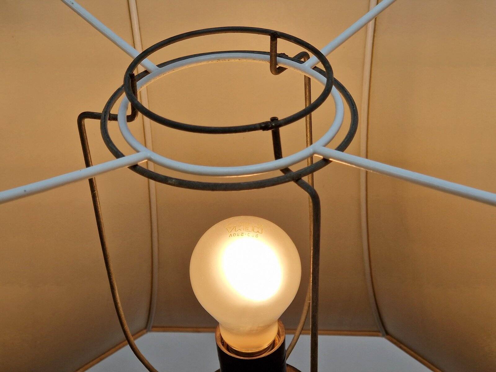 Art Deco Asian Style Carved Wood Floor Lamp, 1930s