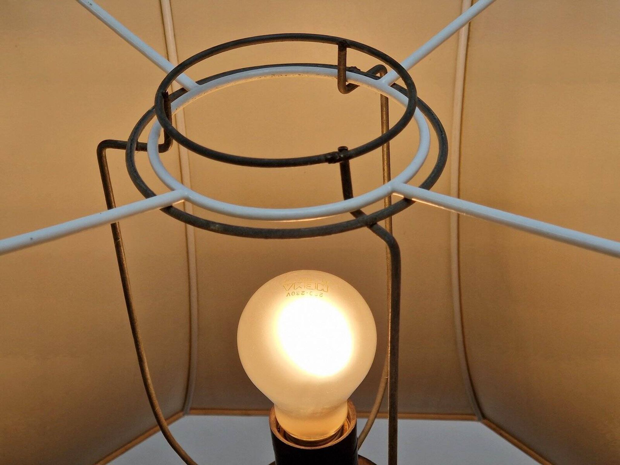 Art Deco Asian Style Carved Wood Floor Lamp, 1930s