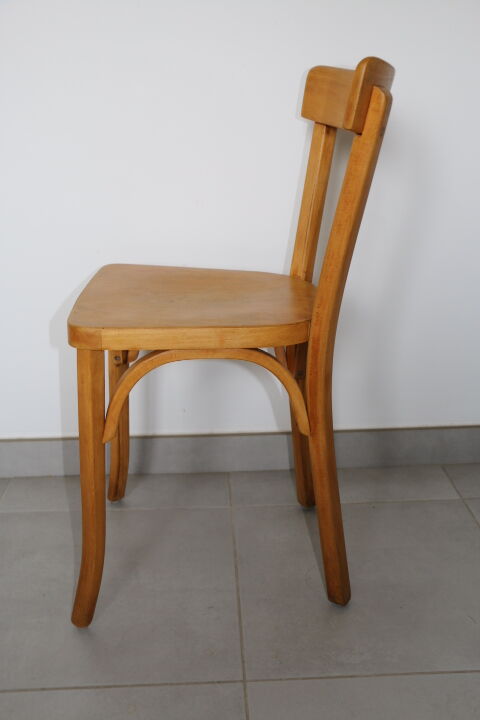 Série 8 chaises Baumann hêtre clair 1950