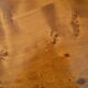 Table basse vintage en loupe d'orme 1970