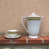 Old coffee service with yellow decor