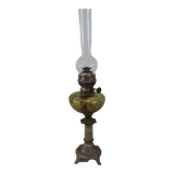 Lampe ancienne à pétrole en verre émaillé signée matador brenner