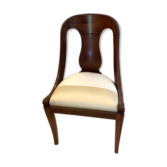 Old chair noble wooden gondola and silk seat restores