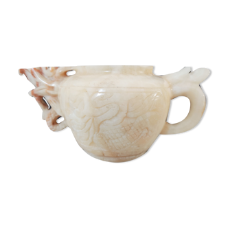 Chinese decorative teapot dragon in cut stone