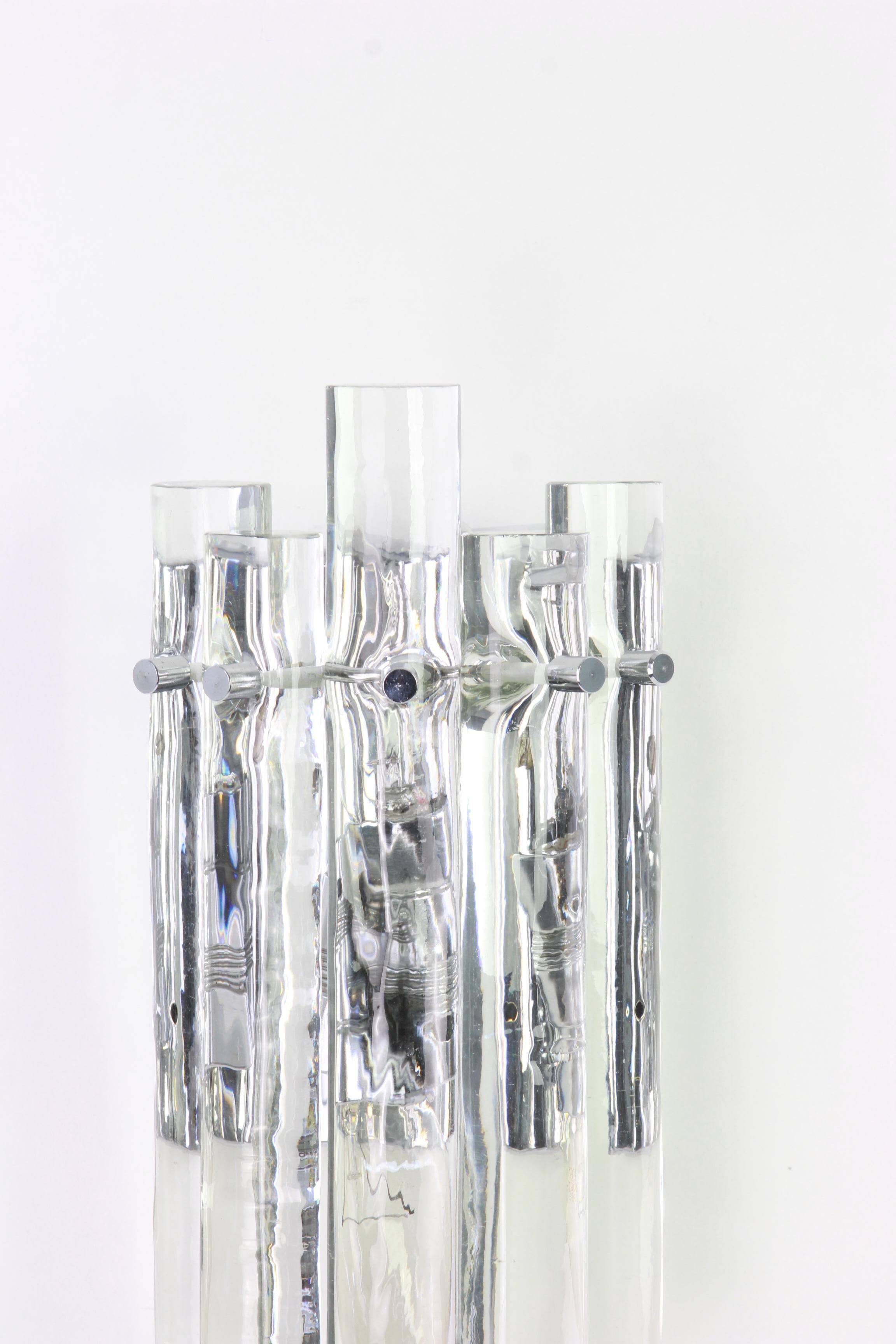 Superb wall sconces in crystal rod by Kinkeldey, Germany, 1970s.