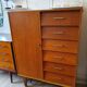 Meuble rangement, bois blond, 1960
