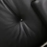 Lounge Chair and ottoman in black leather by Charles & Ray Eames, Vitra