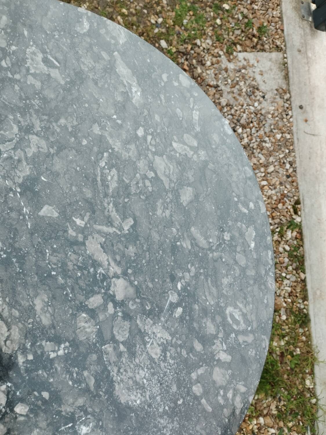 Empire style pedestal table with marble top