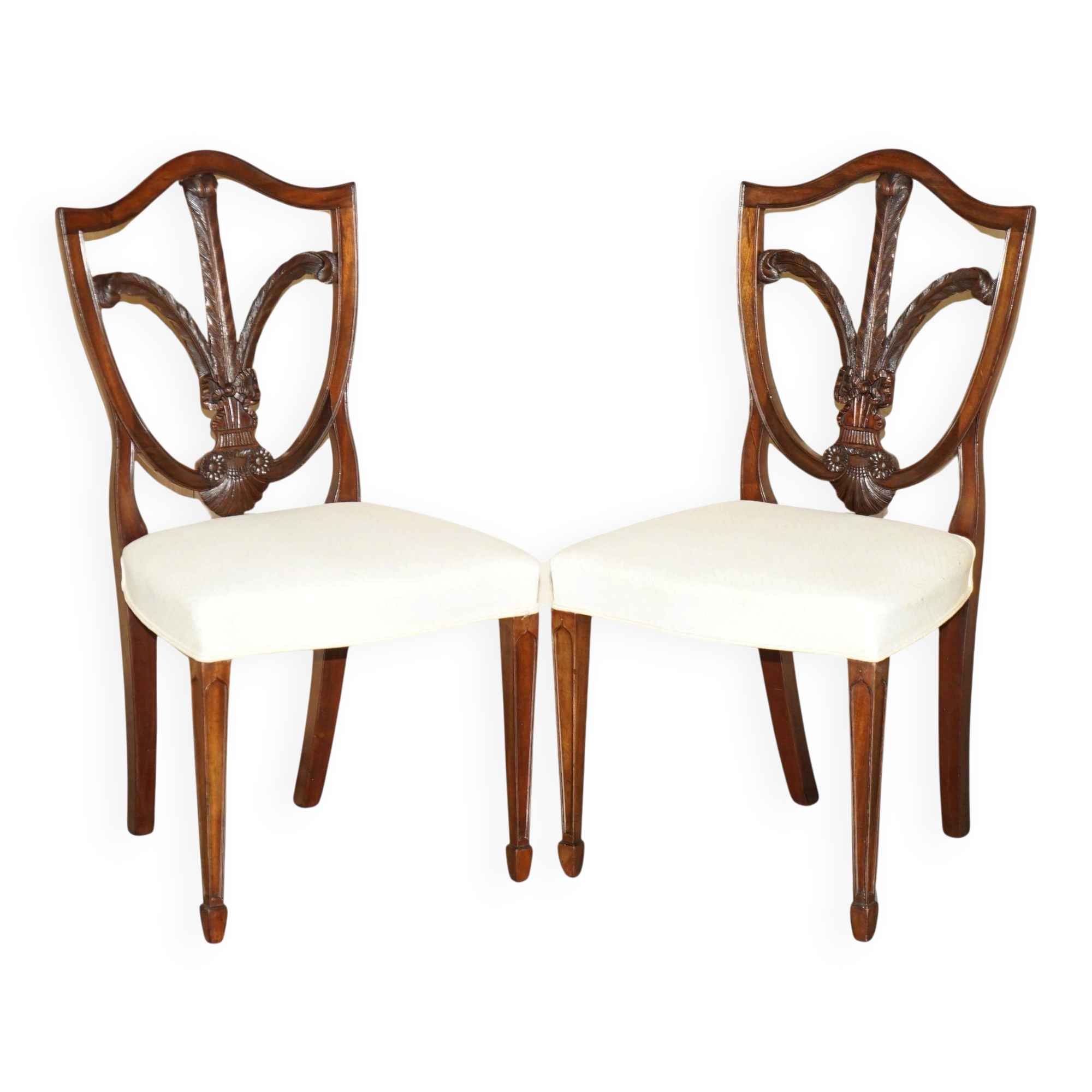 Paire de chaises d'appoint victoriennes George Hepplewhite Prince de Galles