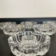 Series of 6 vintage molded glass candle holders Italy
