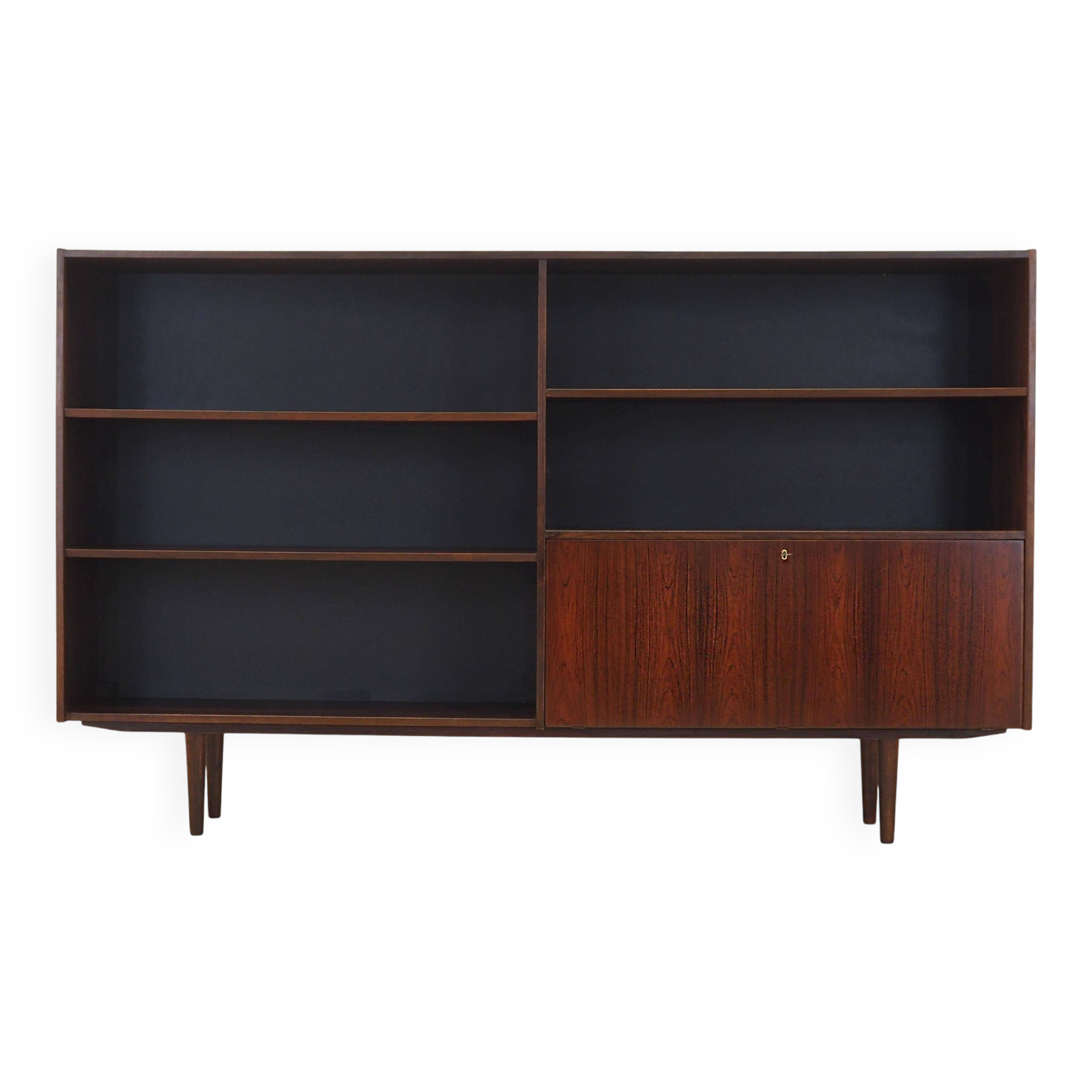 Bookcase with bar cabinet, rosewood veneer, Denmark, 1970s