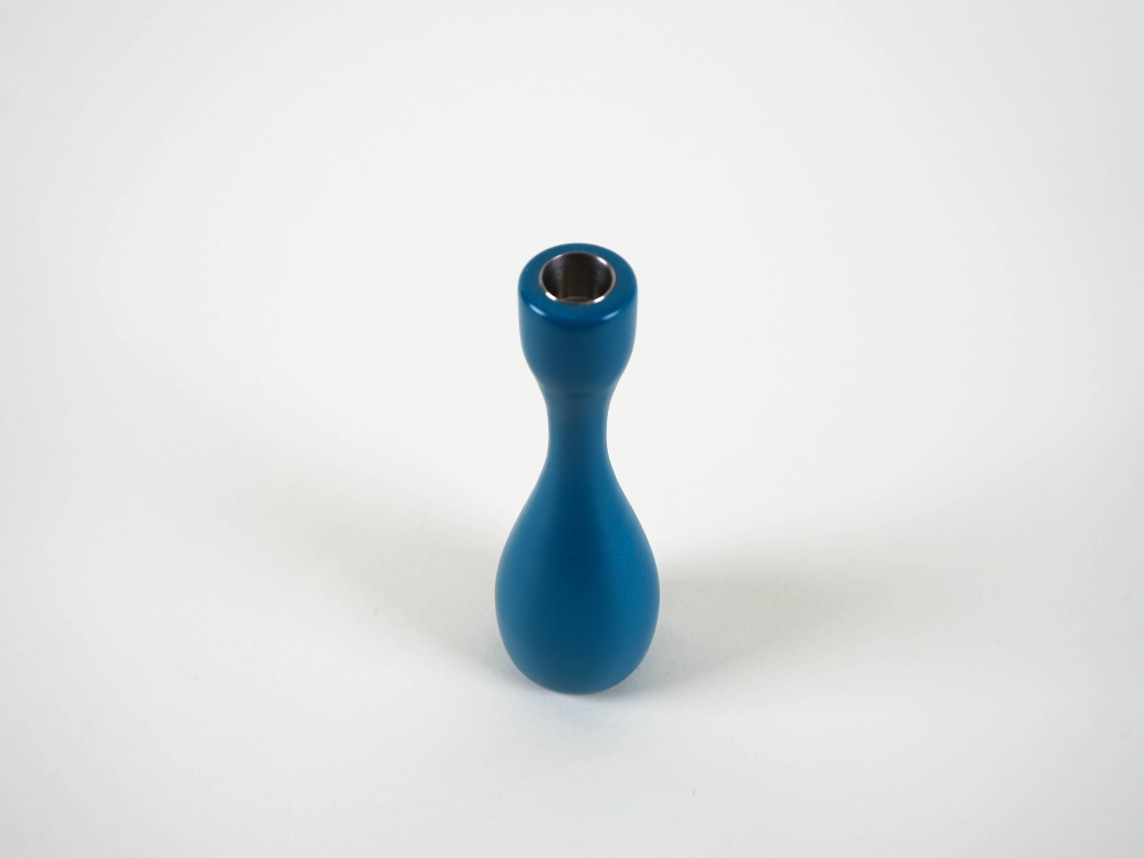 Blue candlestick, Danish design, 1970s, made in Denmark
