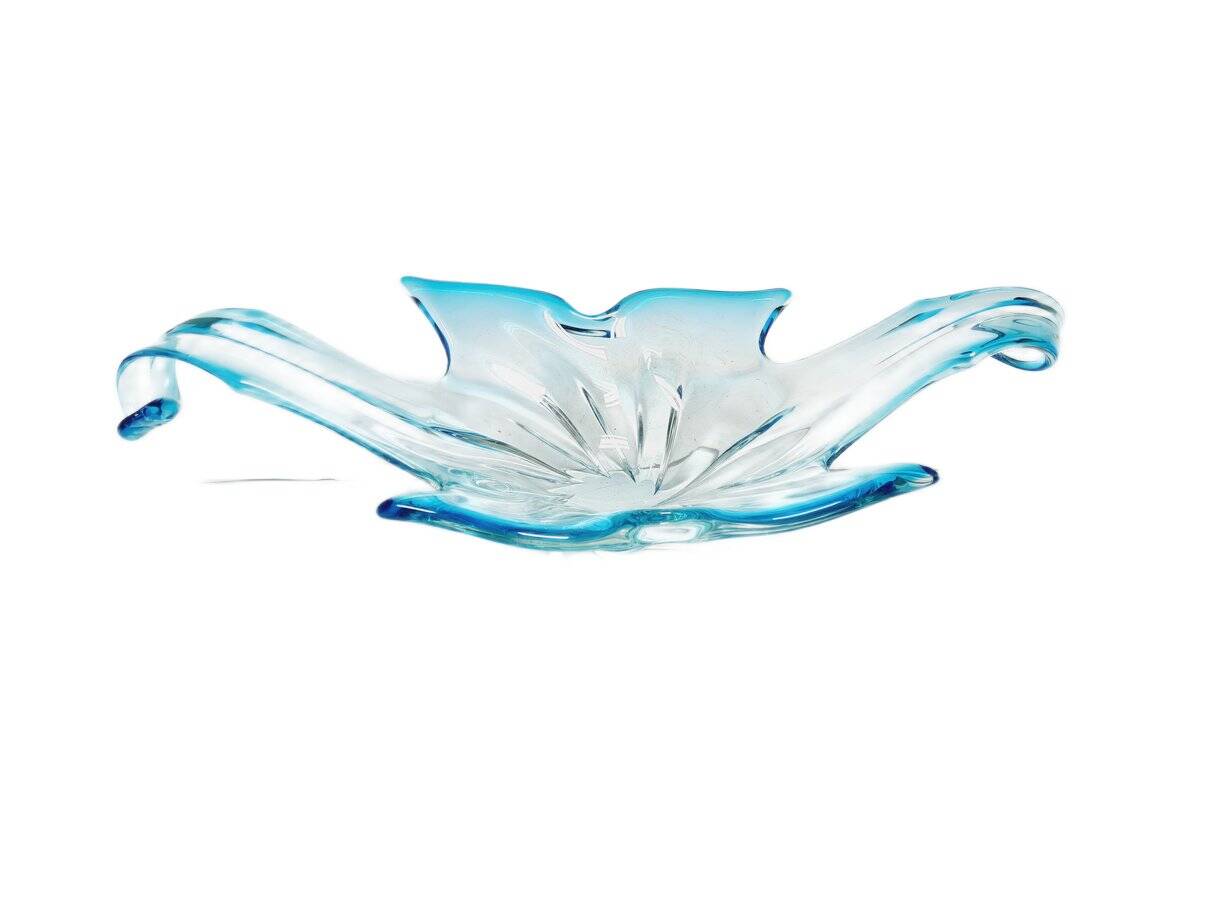 Postmodern Sommerso Murano glass fruit bowl from Mandruzzato, Italy, 1950
