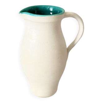 Elchinger Pitcher Jug two-tone ceramic jug white and emerald green