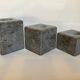 Trio of square candlesticks in veined marble