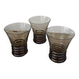 Set of 3 vintage crystal glasses