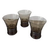 Lot de 3 verres en cristal vintage