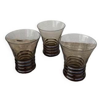 Lot de 3 verres en cristal vintage