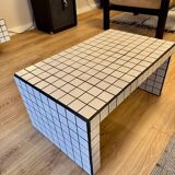 White/grey and black mosaic tile coffee table