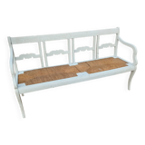 Wooden bench with straw pad