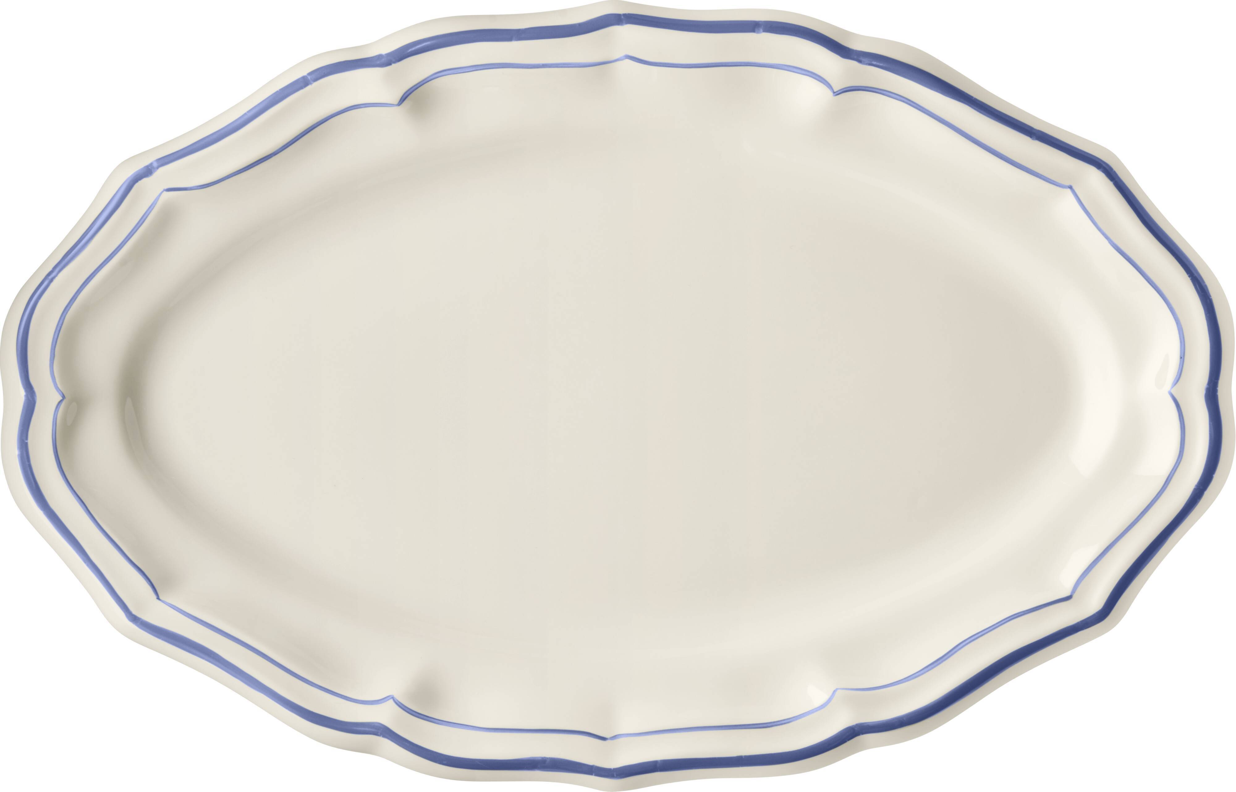 Oval dish n°6 collection blue fillets