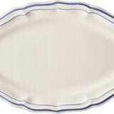 Plat ovale n°6 collection filets bleu