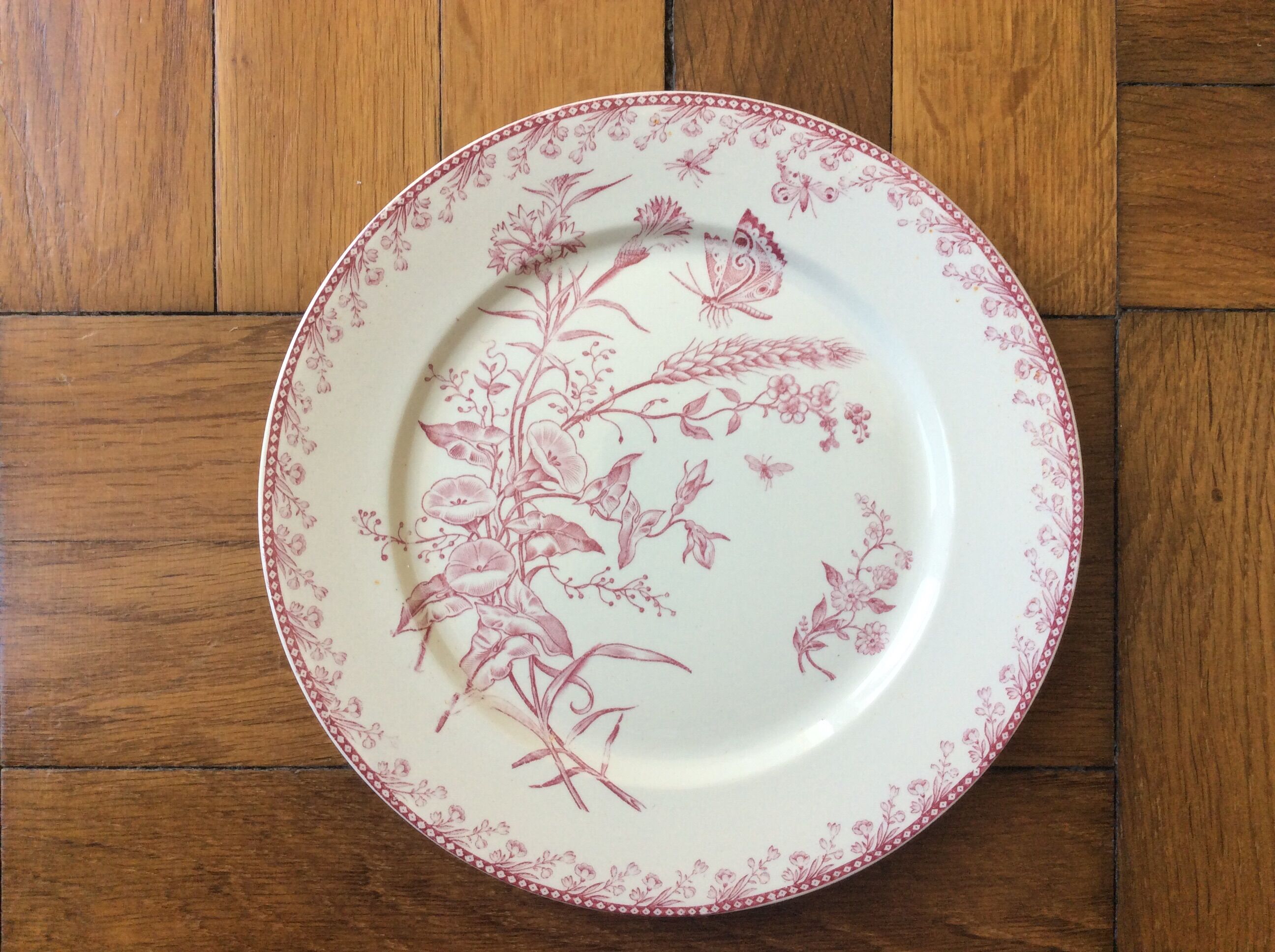 Series of 9 old flat plates Iron Land