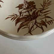 Compotier à godrons en faience de Clairfontaine 1890 à fleurs