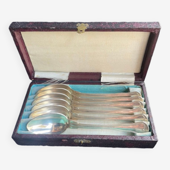 Case of 6 small dessert spoons – Silver metal - Christofle