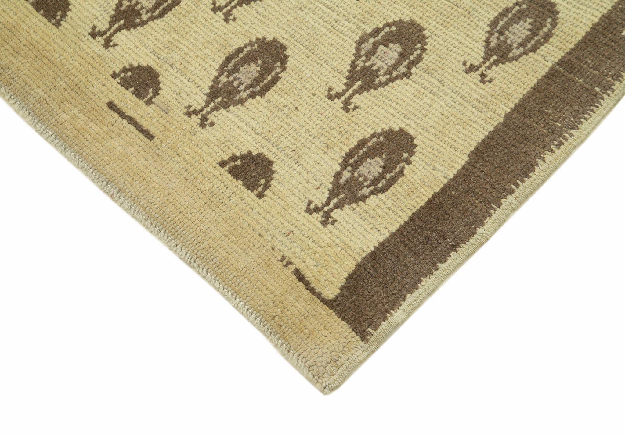 1950s hand-knotted unique turkish beige rug 88 cm x 215 cm