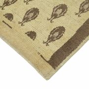 1950s hand-knotted unique turkish beige rug 88 cm x 215 cm