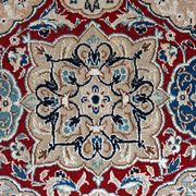 Tapis vintage noué main en laine vierge et soie, années 1960
