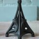 Art Nouveau pair of andirons in cast iron in the style of Hector Guimard, decor.