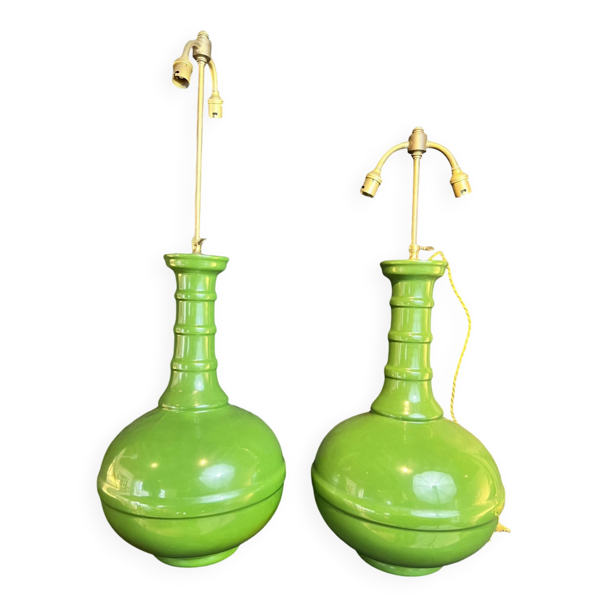 Paire de grande lampe en forme gourde