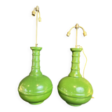 Pair of large gourd-shaped lamps