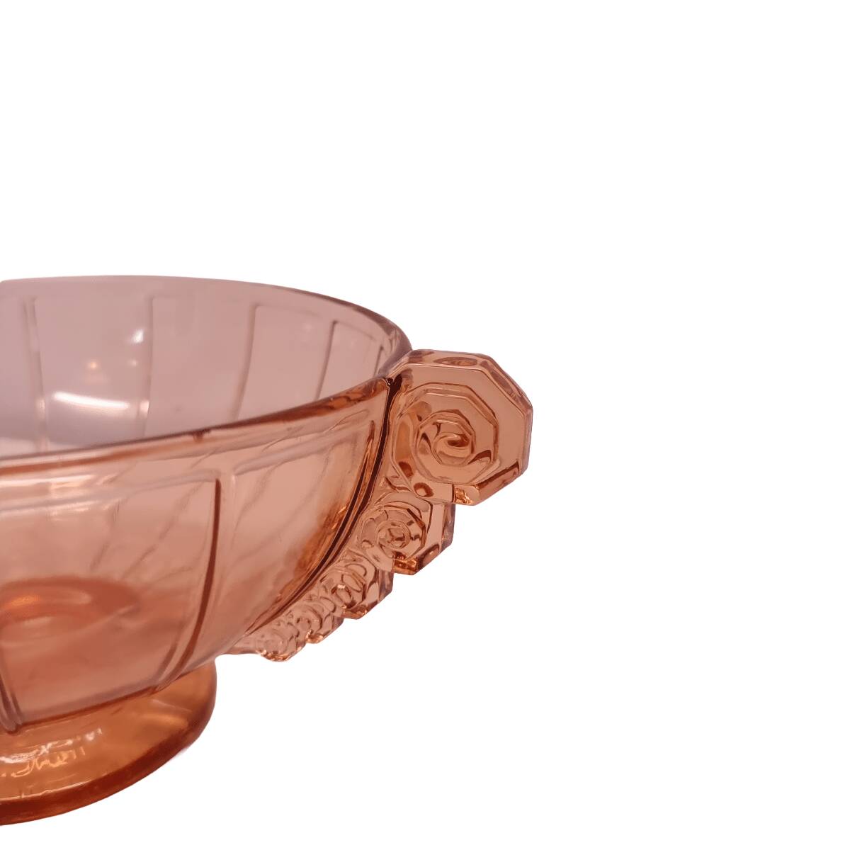 Art Deco pink glass fruit bowl