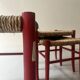 3 nesting stools in red wood e size, Italy 1970