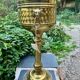 Large brass lion baroque planter on stand
