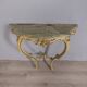 EARLY 20TH CENTURY BAROQUE-STYLE GOLDEN WOOD AND ONYX WALL CONSOLE TABLE