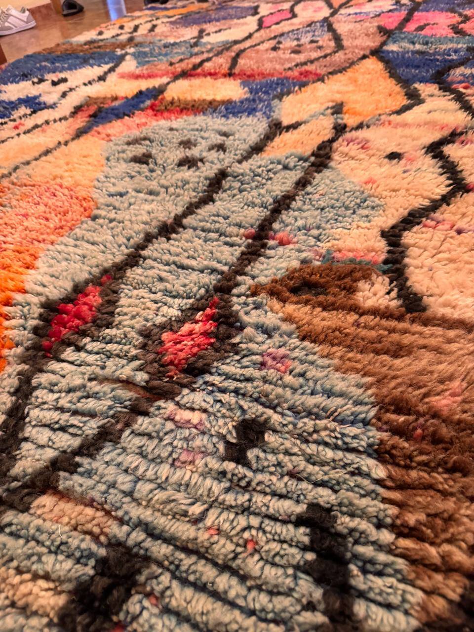 Authentic moroccan boujaad rug vintage handmade wool 300x200 cm