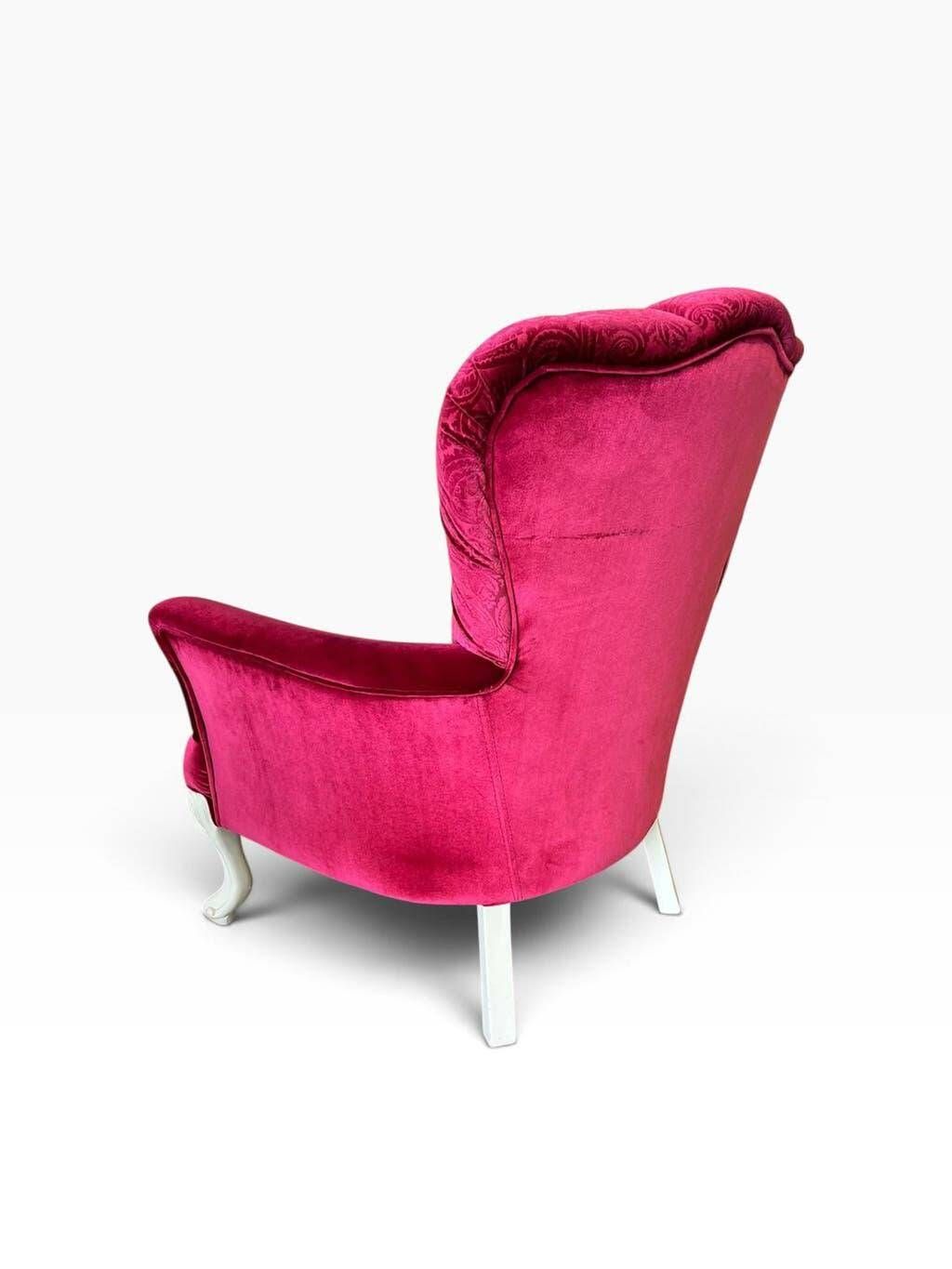 Fauteuil baroque fuchsia vintage / siège
