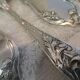 12 silver plated soup spoons by Boulenger, Art Nouveau Chardons