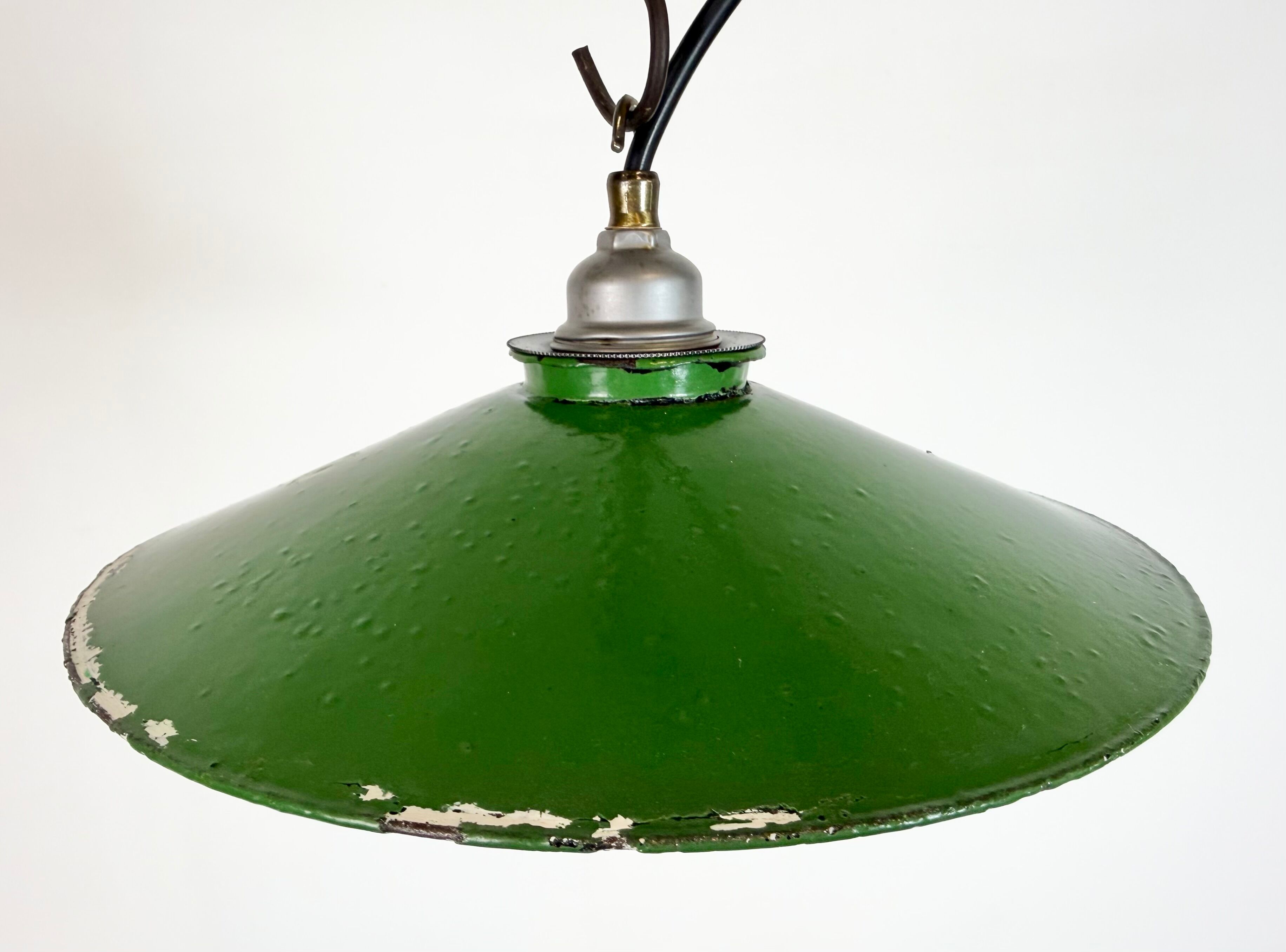 Industrial Green Enamel Light, 1950s