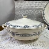 Salins blue iron earth soup tureen