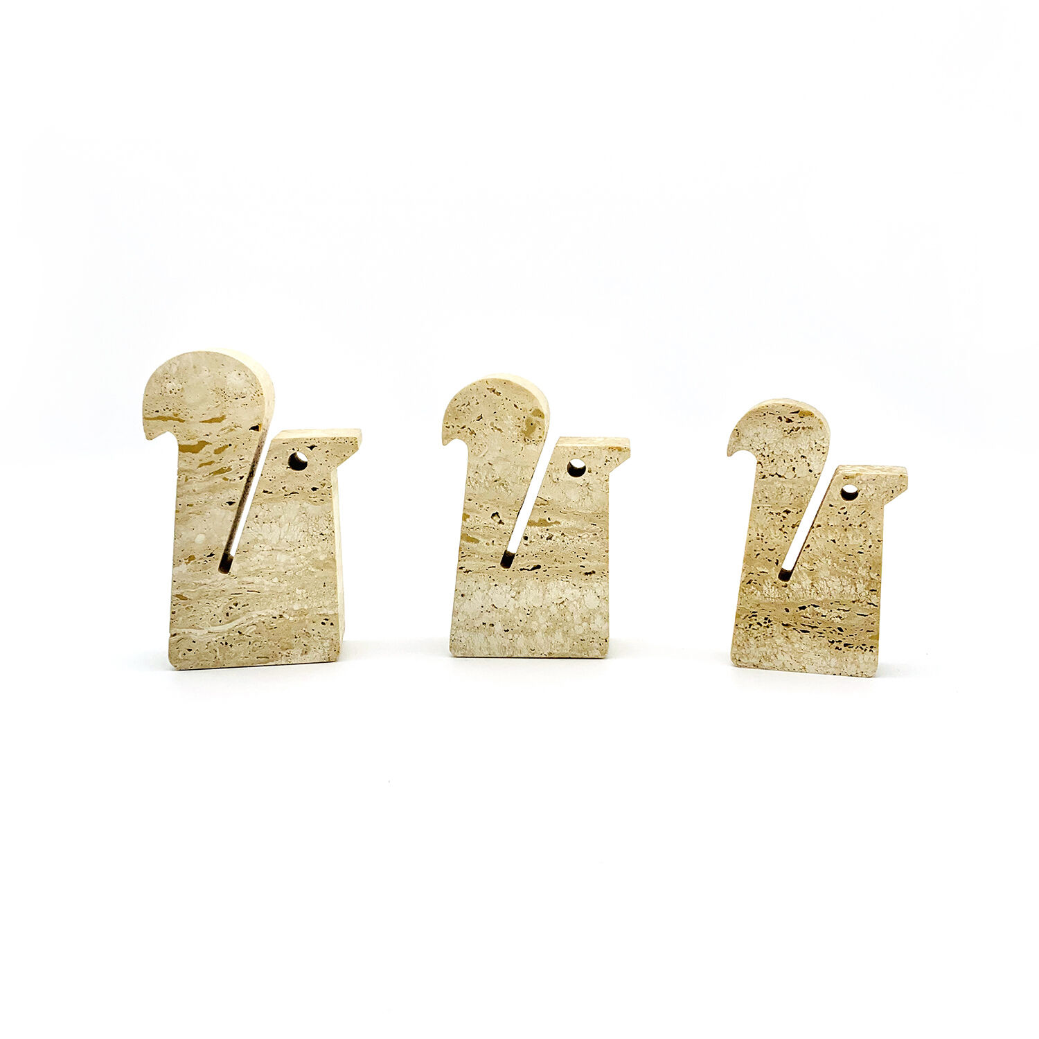 Family of 3 squirrels bookends in travertine fratelli Mannelli