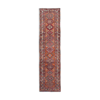 Handwoven one-of-a-kind anatolian purple runner rug 91 cm x 375 cm