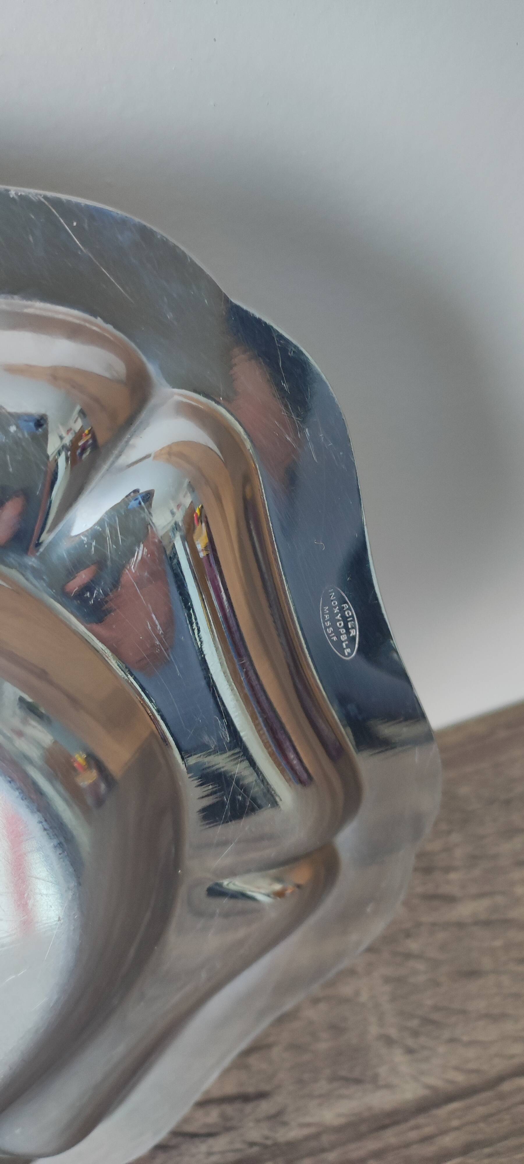 Oval stainless steel platter, Made in France