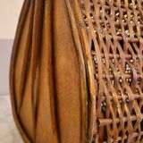 60s wicker basket handbag
